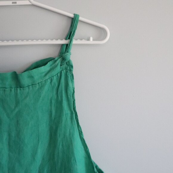 Made in Italy Womens Green 100% Linen Straight Leg One Piece Casual Jumpsuit - Picture 4 of 9